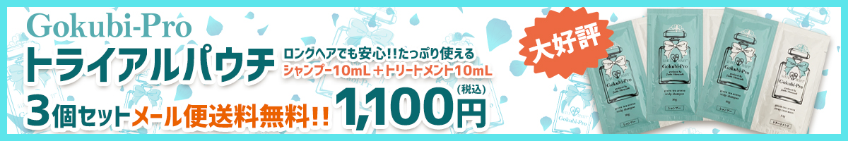 ロングヘアでも安心のシャンプー10mL＋トリートメント10mL★トライアルパウチが3個セット(メール便送料無料！）