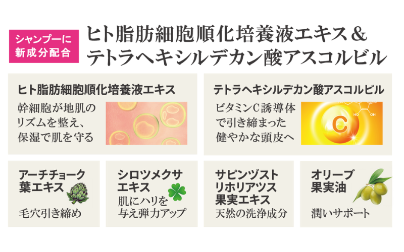 シャンプーに新成分を配合しました
