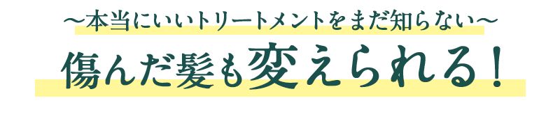 傷んだ髪も変えられる!
