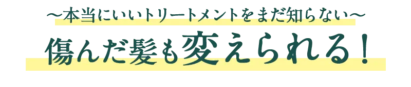 傷んだ髪も変えられる！