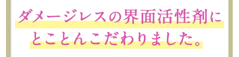 ダメージレスの界面活性剤にとことんこだわりました。