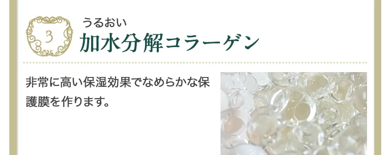高い保湿効果の加水分解コラーゲン